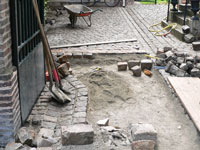 Restauration cintre et piedroit en pierre avant restauration